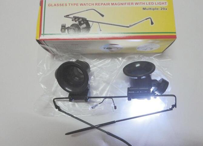20X Magnifier LED Eye Jeweler watch repair glasses 9892A-II