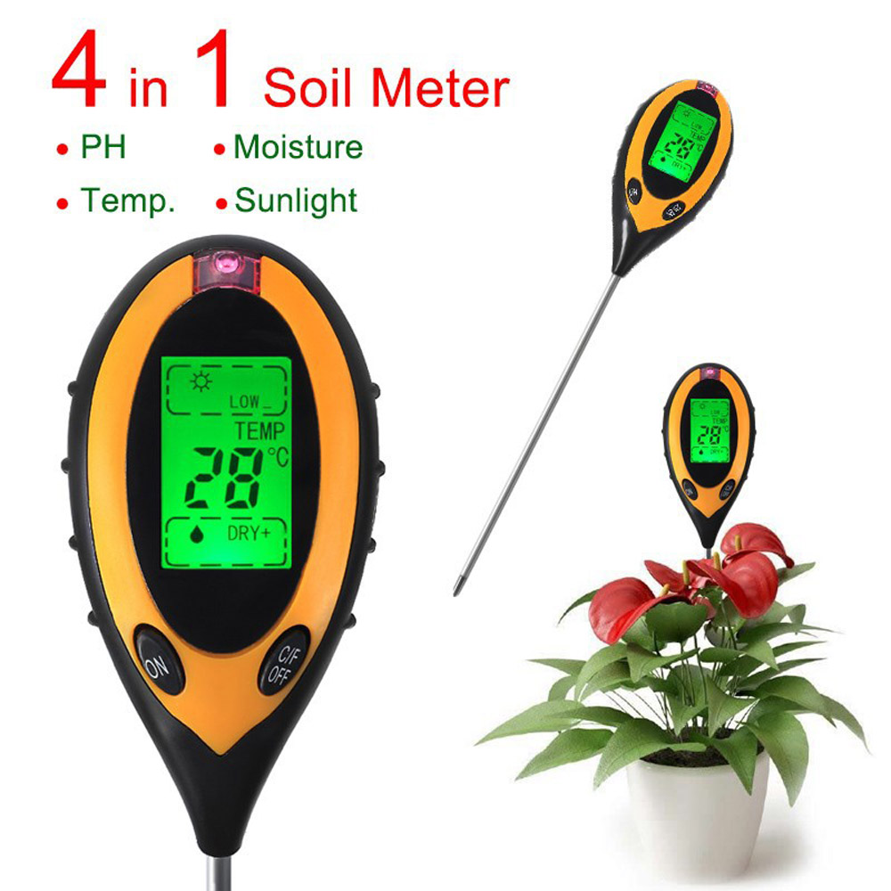 4 In 1 Digital pH Moisture Sunlight Soil Meter AMT-300