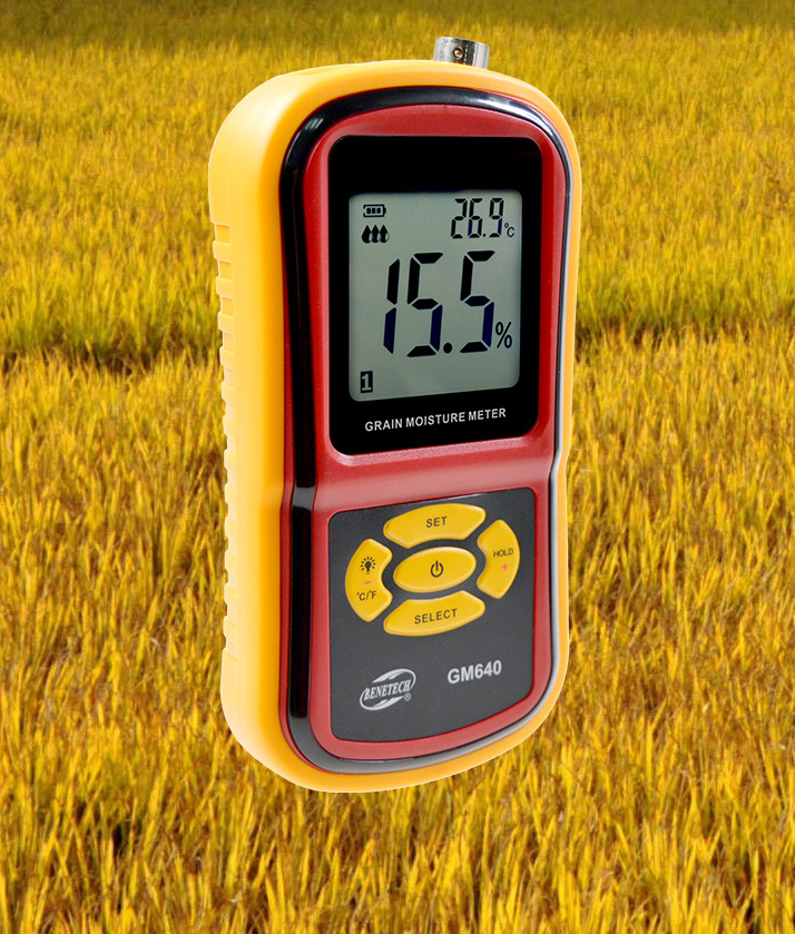 Probe LCD Display TesCorn Wheat Rice Bean Wheat Hygrometer GM640
