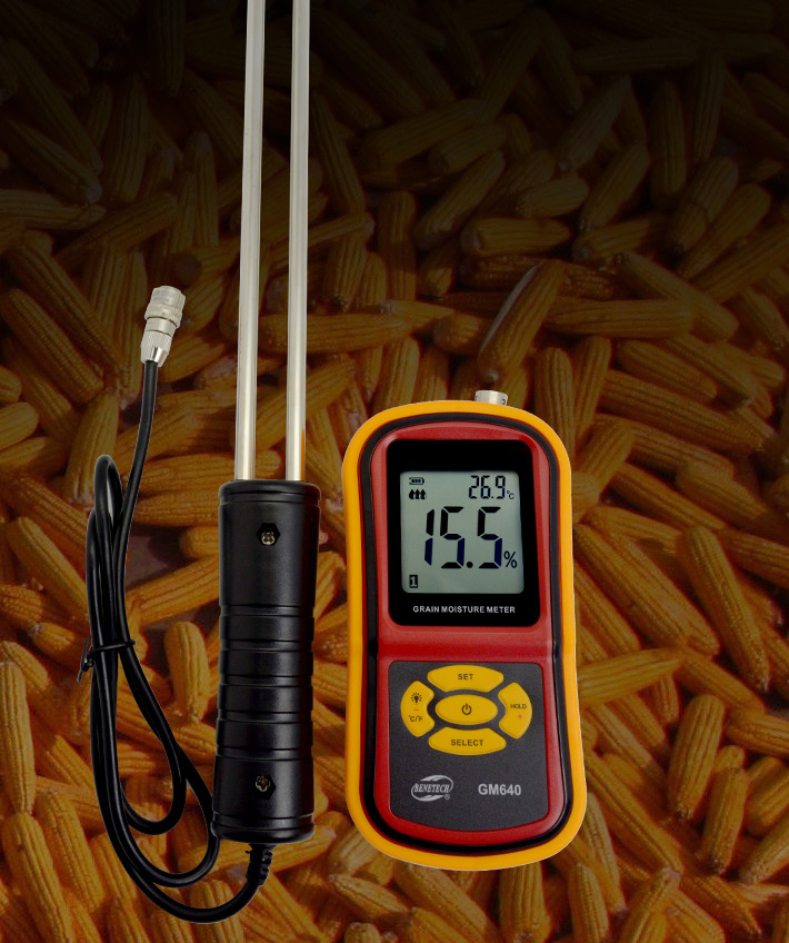 Probe LCD Display TesCorn Wheat Rice Bean Wheat Hygrometer GM640
