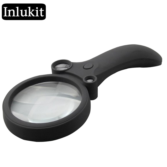 2.5X 25X 55X Hand-held LED with UV light Reading Loupe MG-TH600