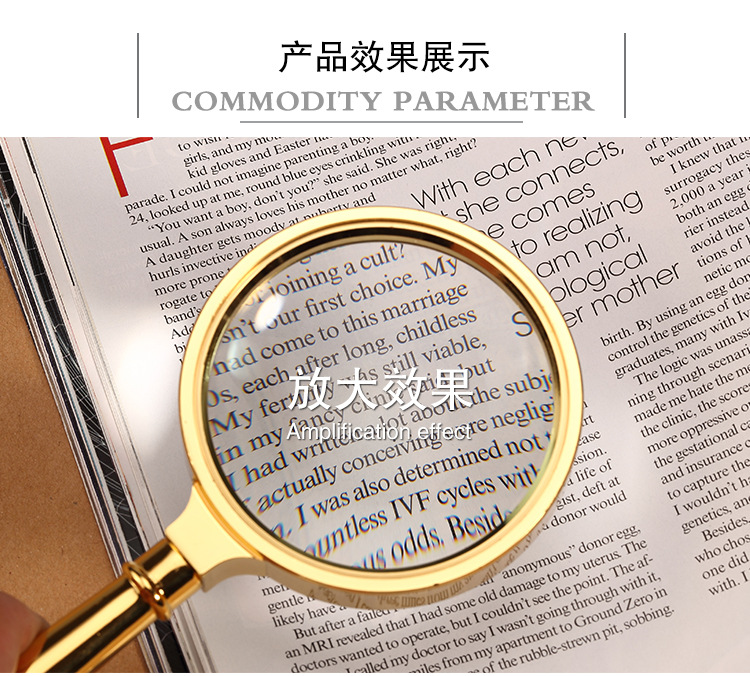 Metal alloy Bronze 10X Classic Reading Magnifier Loupe MG1080 - Click Image to Close