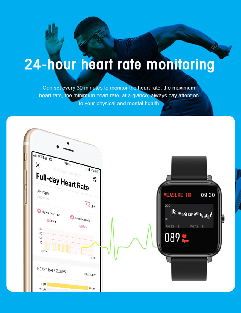 Heart Rate Blood Oxygen watch Men's and Women's Sports Watch