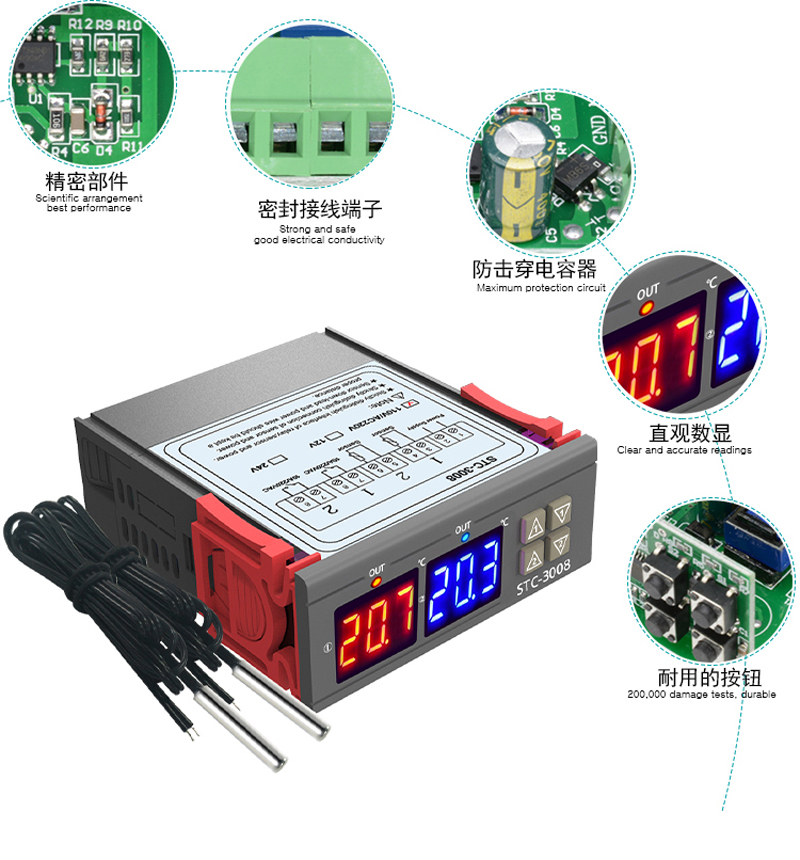 Intelligent digital temperature controller meter thermostat
