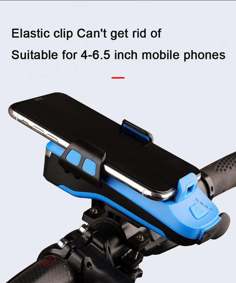 Bicycle light front light USB charging with mobile phone holder