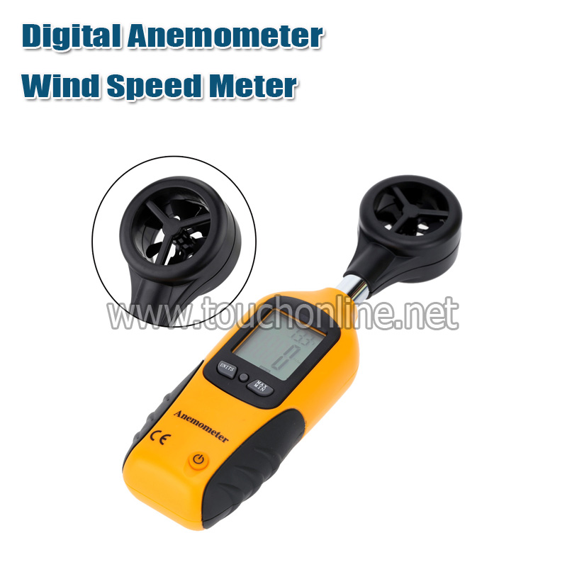 Wind Meter HT-81 Mini Hand-held LCD Digital Anemometer for Measuring Wind Speed and Temperature 