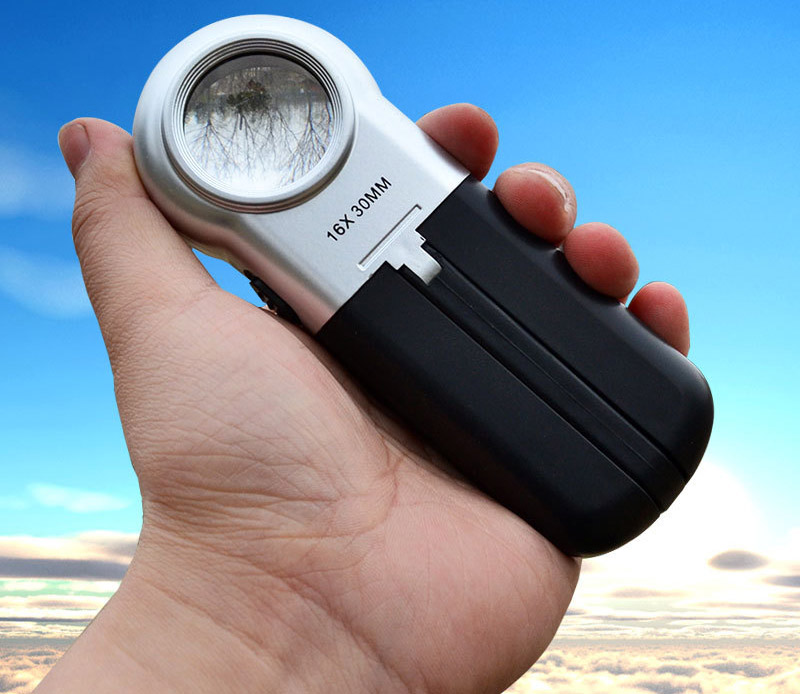 16X Handheld Magnifying Glass Lupa Lens Illuminated TMG-16X - Click Image to Close