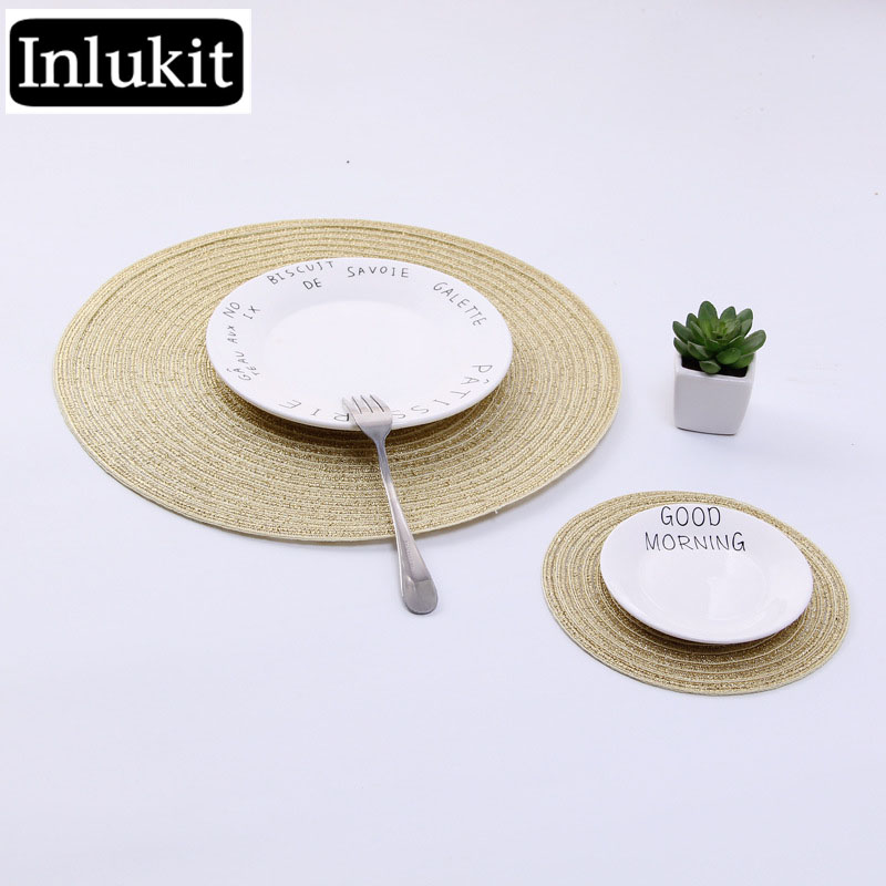 5pcs pet lot Nordic cotton yarn round table western table mat