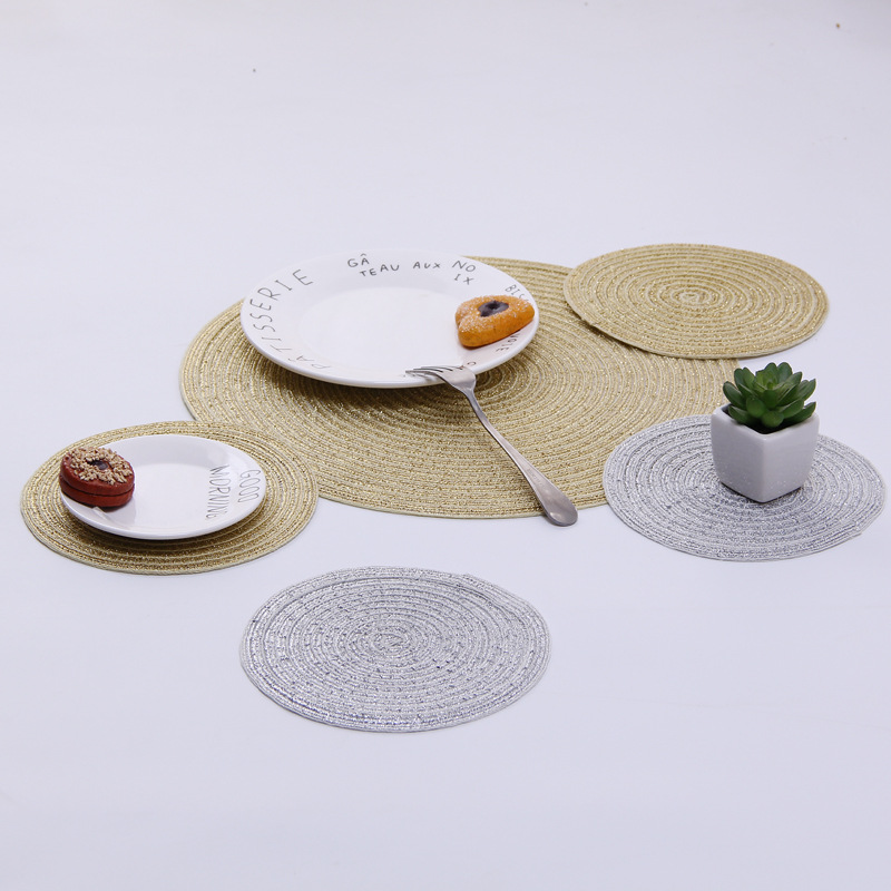 5pcs pet lot Nordic cotton yarn round table western table mat