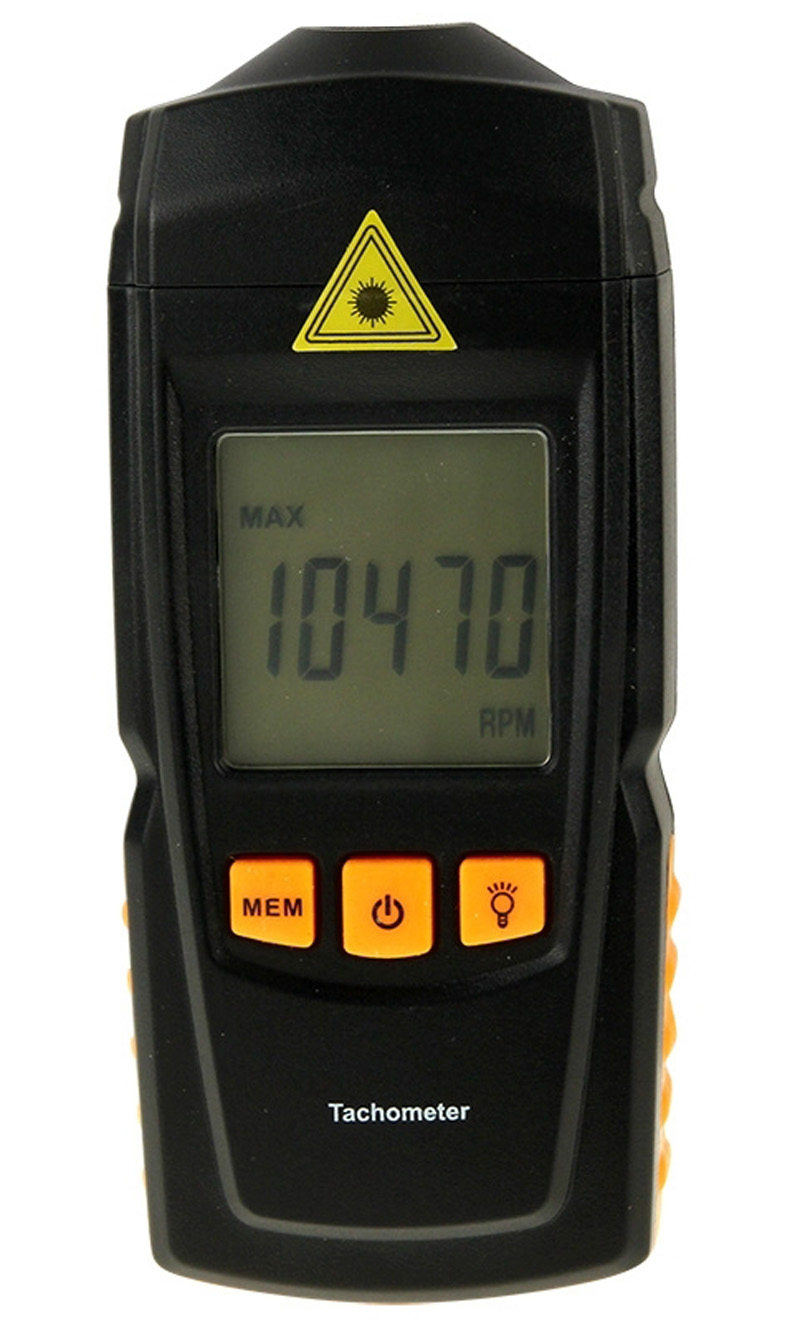 LCD Non-Contact Digital Tachometer 2.5 to 99,999 RPM
