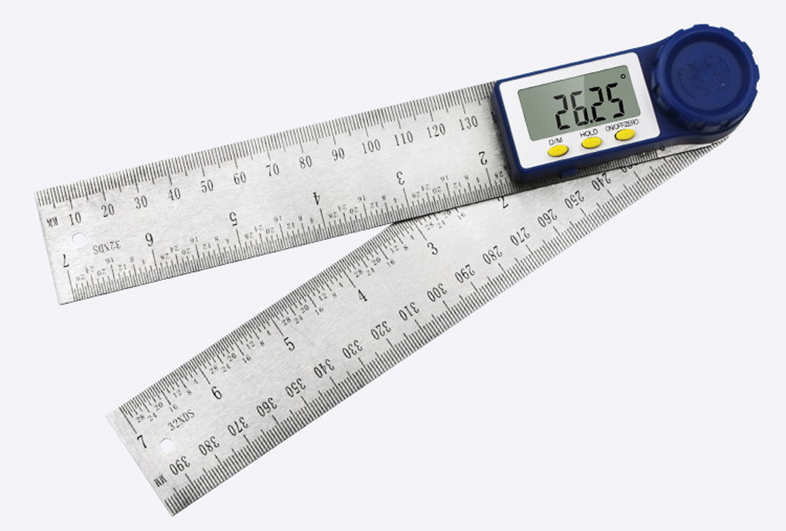 2in1 Stainless Steel Angle Finder Meter Digital Protractor Ruler
