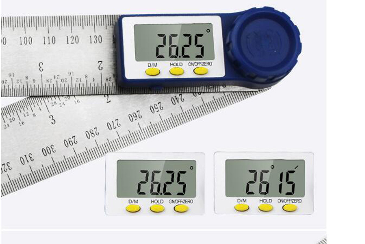 2in1 Stainless Steel Angle Finder Meter Digital Protractor Ruler
