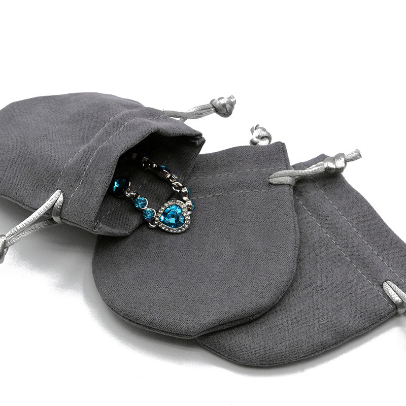 Flannel Semicircle Bag Ring Earring Earrings Jewelry Bag