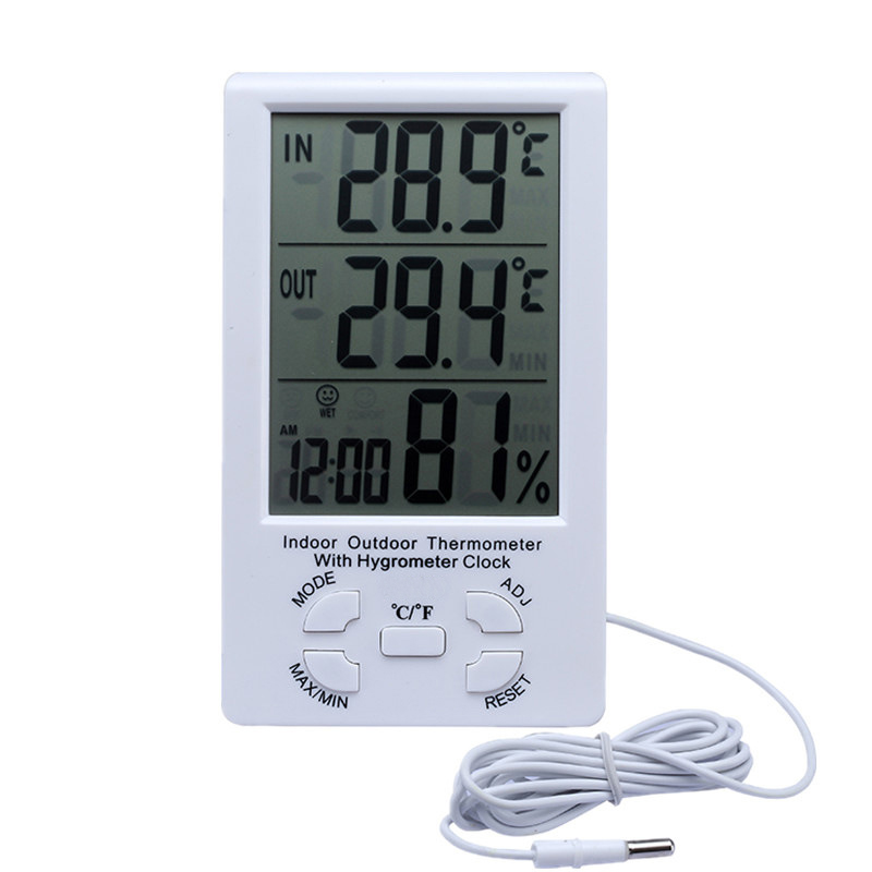 Multifunctional digital display indoor and outdoor hygrometer - Click Image to Close