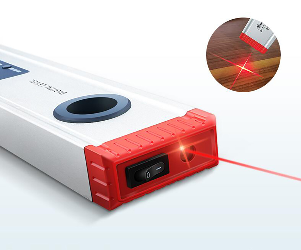 0-225mm digital Magnetic With cross ray laser level angle ruler