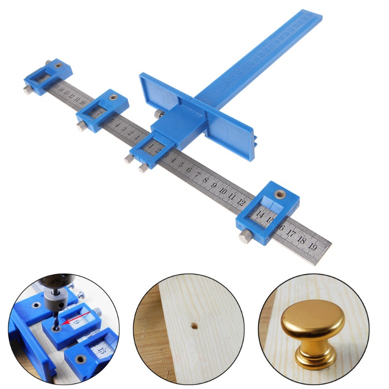 woodworking aids Drill hole for handle punching locator Ruler