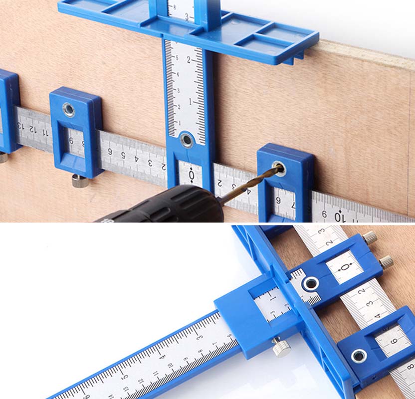 woodworking aids Drill hole for handle punching locator Ruler