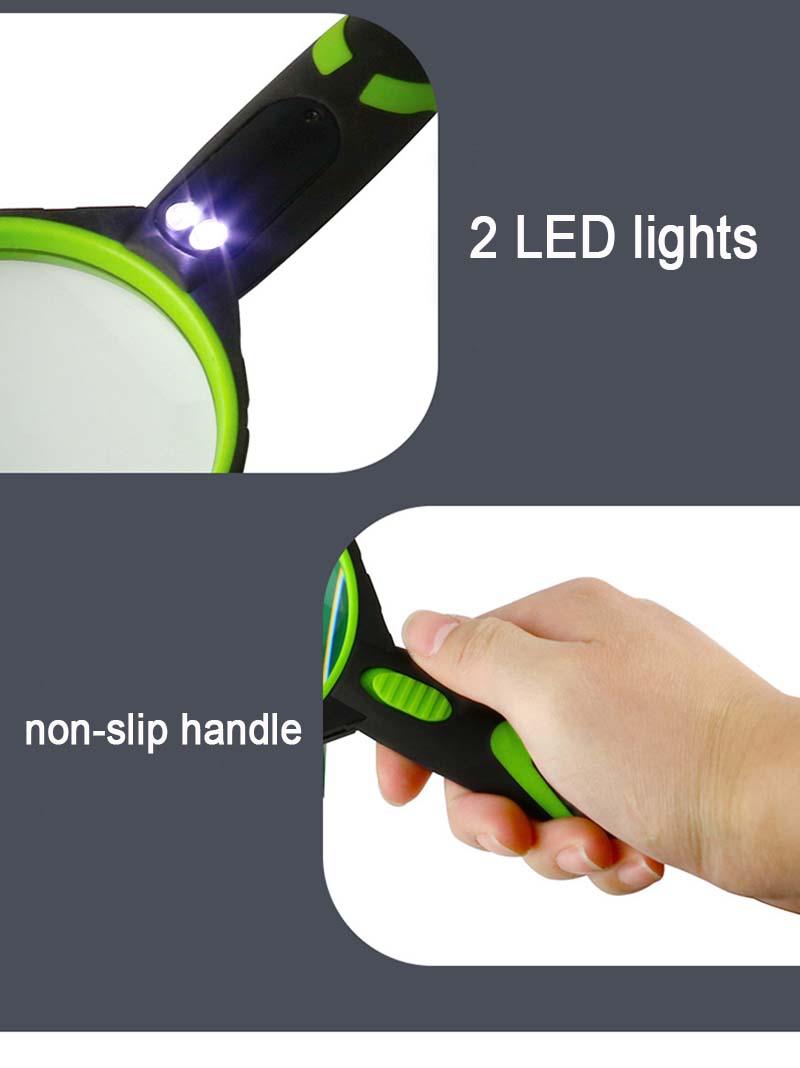 LED 4X 75mm Reading Hand-held Mangifier Loupe - Click Image to Close