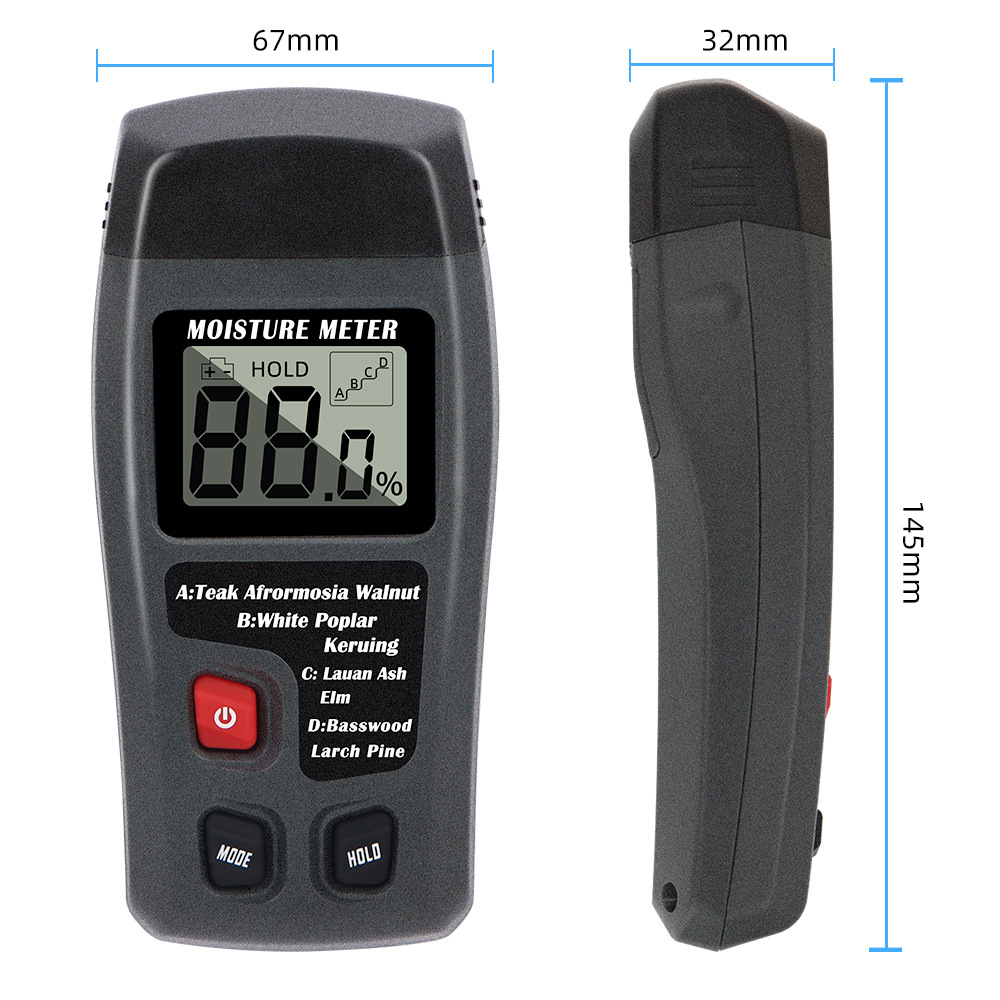 Wood Moisture Meter Hygrometer Density Digital Electrical Tester