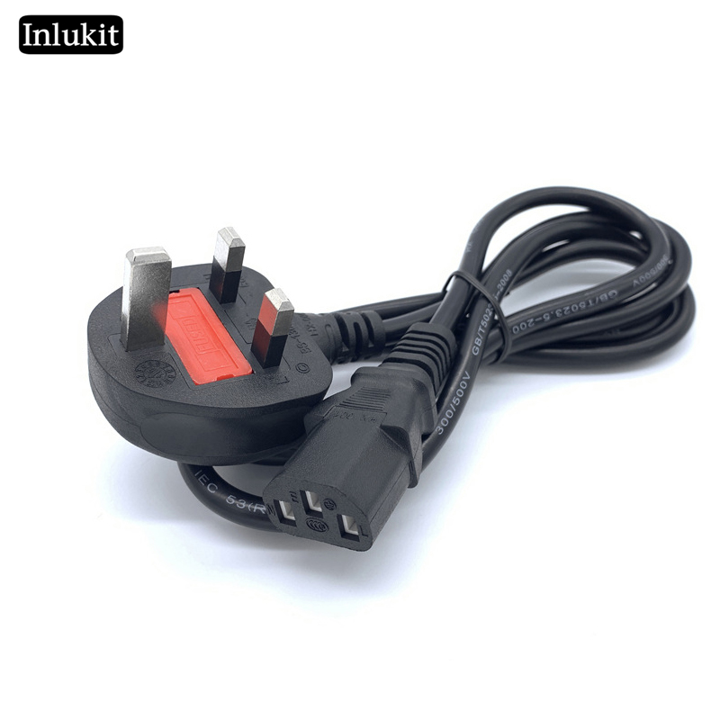 UK standard with built-in fuse computer host chassis power cord - Click Image to Close