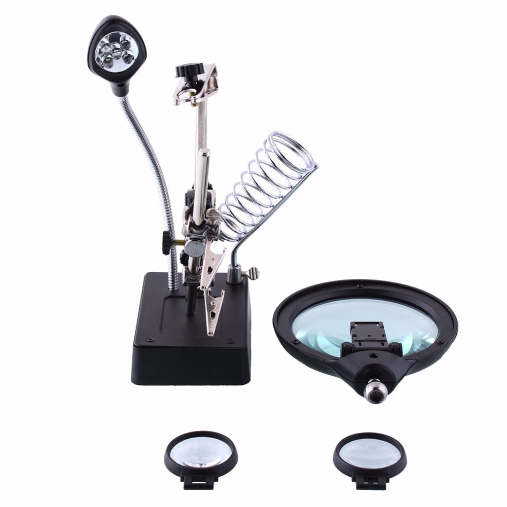 Welding 5 LED Light 10X Auxiliary Clip Magnifier TT16129