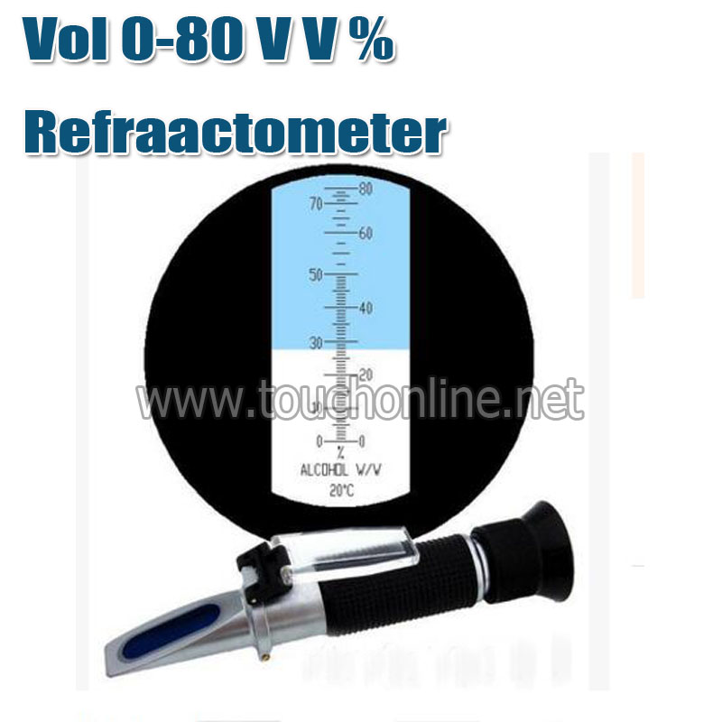 V/V 0-80% Alcohol Wine Hand-held Refractometer WT-80ATC
