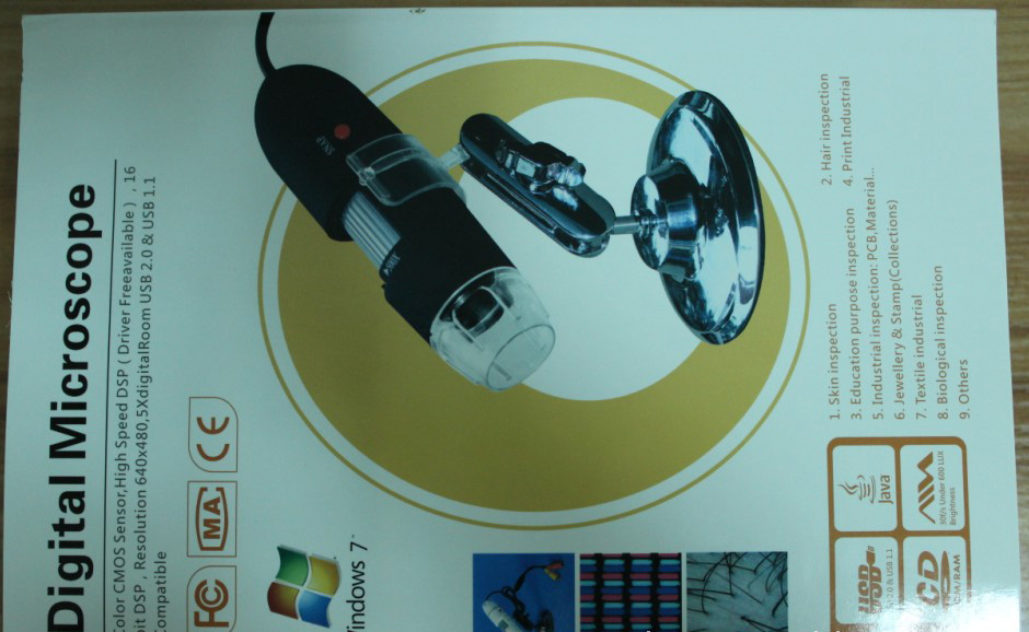 8 LED USB Digital Video Camera Microscopio USB-200X